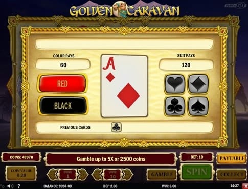 Раунд на удвоение в игре Golden Caravan