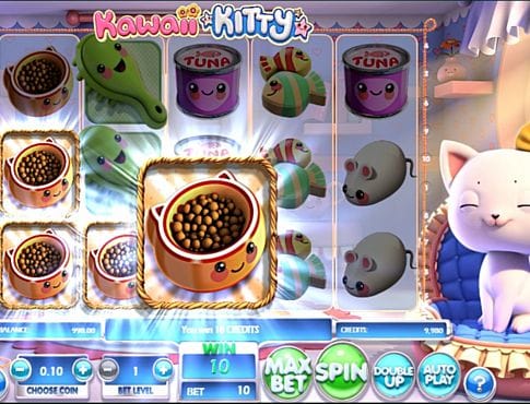 Призовая комбинация на линии в игровом автомате Kawaii Kitty