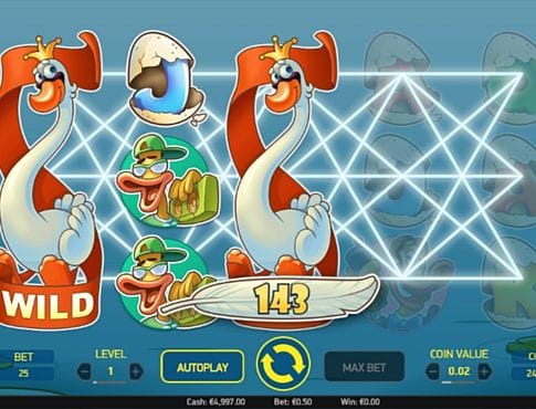 Призовая комбинация на линии в игровом автомате Scruffy Duck