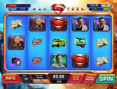 Игровые символы онлайн аппарата Man of Steel