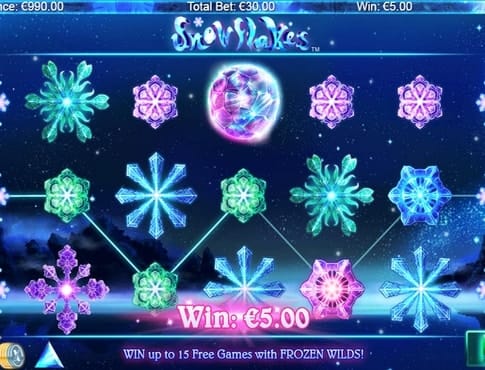 Выигрышная комбинация в Snowflakes онлайн